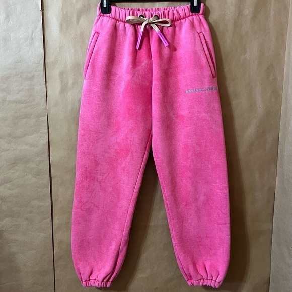 Natasha Zinko Sweat Set Embroidered Pig Elephant Sweatshirt Joggers Pink Size XS - Picture 10 of 16